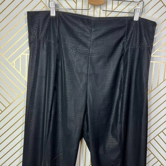 Good American The Croc Exec Pants in Black Faux‎ Leather Plus Size 3XL - Picture 3 of 12